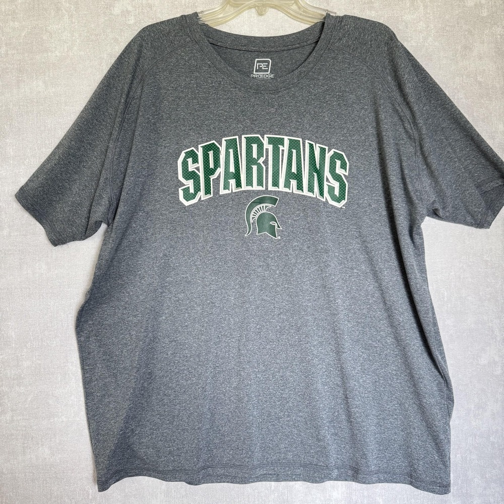 Michigan State Spartans Shirt Mens 2XL Gray NCAA College Graphic Short Sleeve